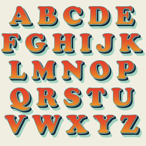 Design tipografia laranja clássico vetor