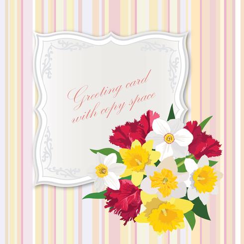 Buquê de flores. Quadro floral. Cartão de florescer. Decoração de verão vetor