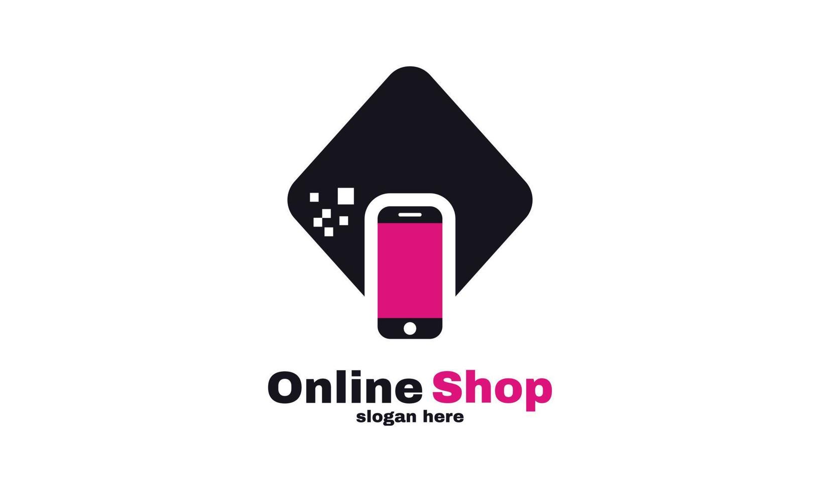 modelo de design de logotipo de loja online de smartphone retângulo abstrato vetor design de logotipo de compras simples