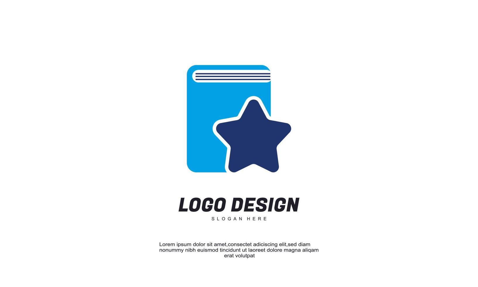 design de logotipo de livro abstrato de vetor de estoque modelo de logotipo de estrela segura de vetor de estoque