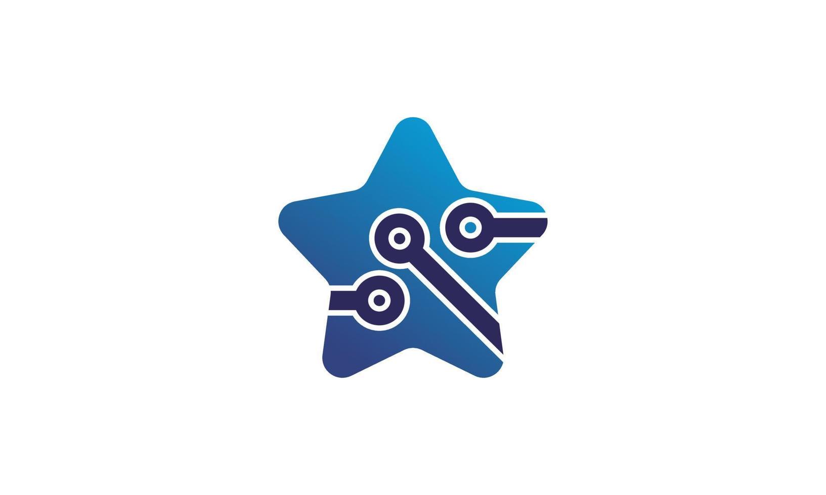 logotipo de techno estrela abstrata de estoque projeta logotipo de ampliação de vetor de conceito