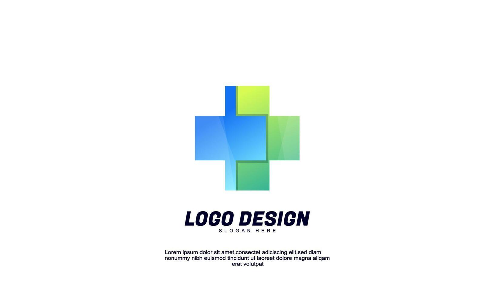 logotipo médico de ideia criativa abstrata para empresa ou modelo de design de cor gradiente de construção e negócios vetor