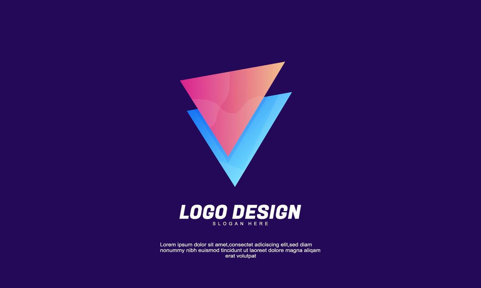 logotipo de forma abstrata de vetor de estoque triângulo moderno para modelo de design de cor gradiente de coleções de empresas