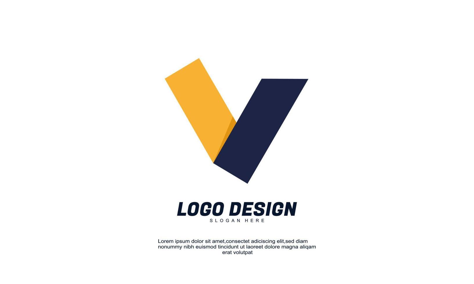 logotipo de vetor de estoque carta abstrata v logotipo de ícone de vetor de sobreposição colorida