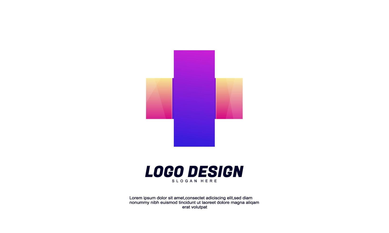 logotipo médico de ideia criativa abstrata para empresa ou construção e vetor de design de cor gradiente de negócios