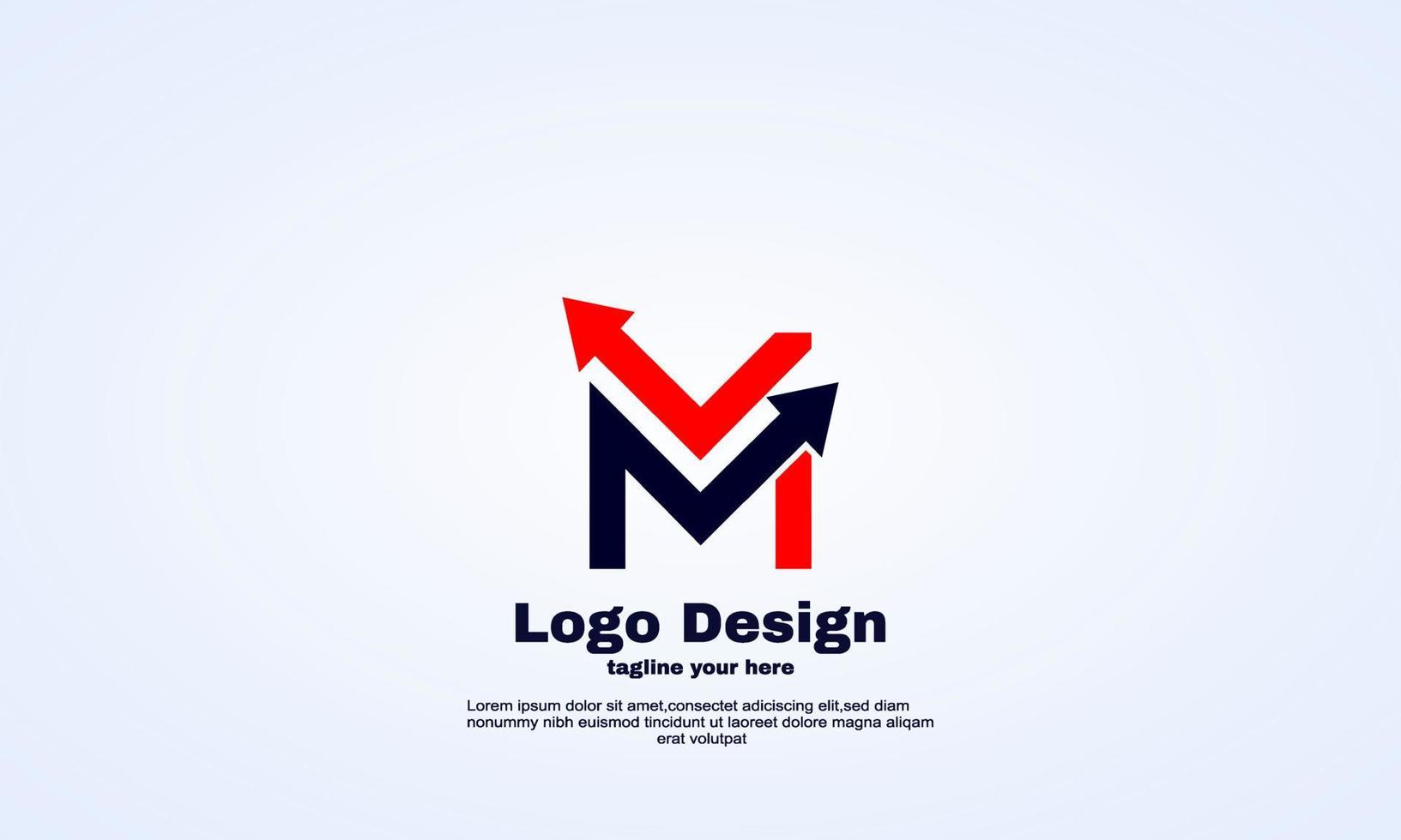 modelo de logotipo abstrato letra m finanças de mercado vetor