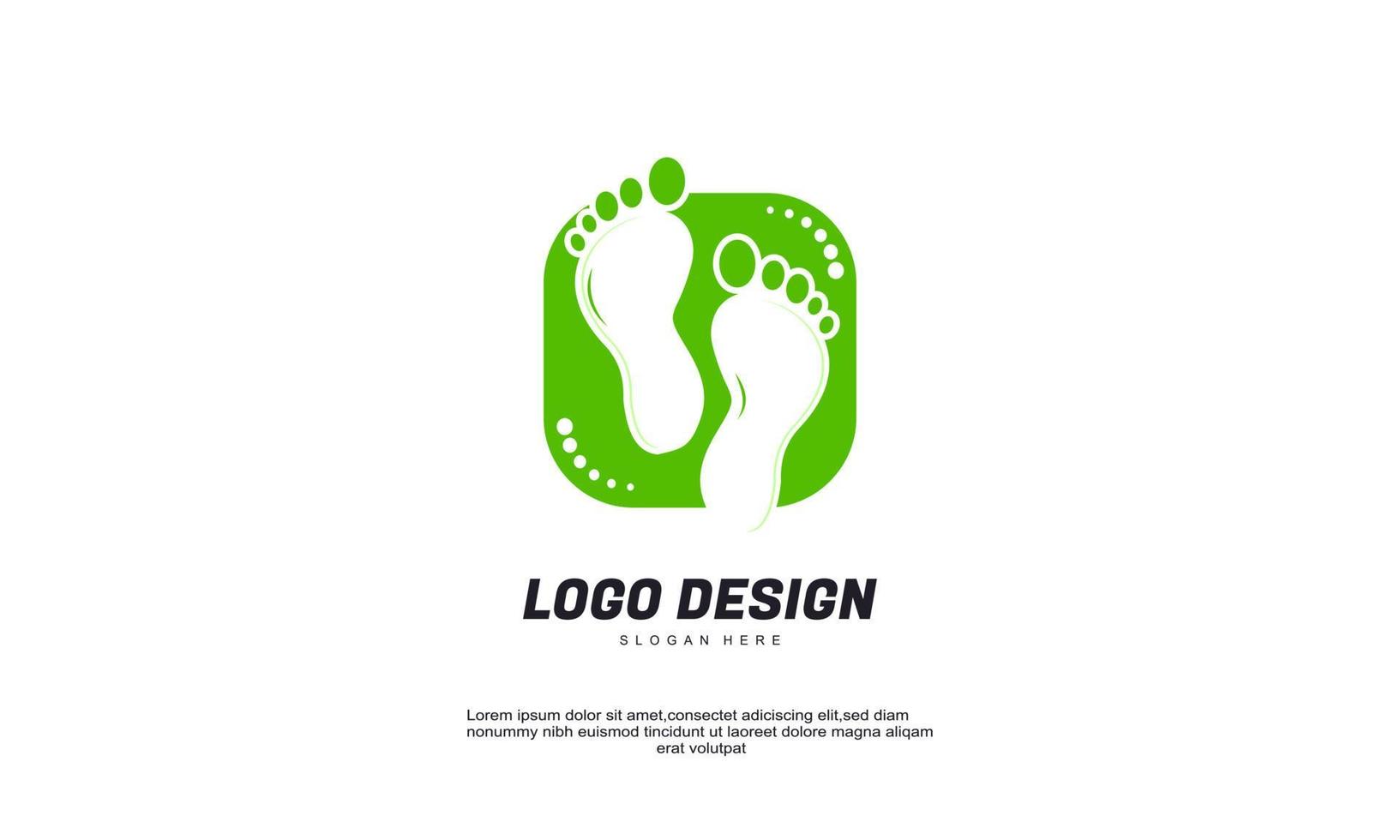 estoque vector design de logotipo quadrado de pé simples vector símbolo de logotipo de pé de passeio
