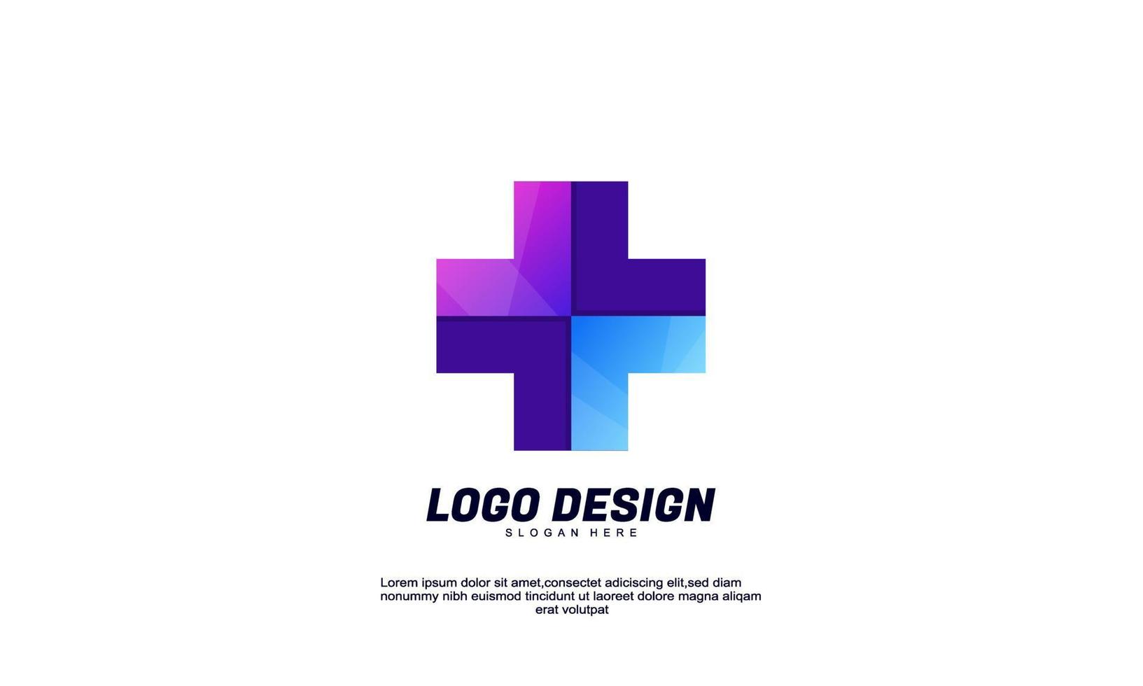 logotipo médico de ideia criativa incrível para empresa ou modelo de design de cor gradiente de construção e negócios vetor