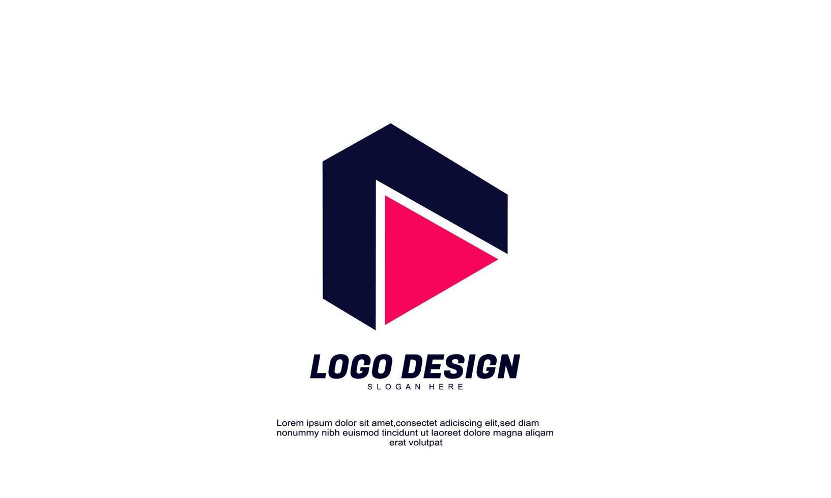 ilustração de estoque inspiração criativa abstrata logotipo moderno para negócios da empresa ou modelo de design colorido de estilo simples de construção vetor