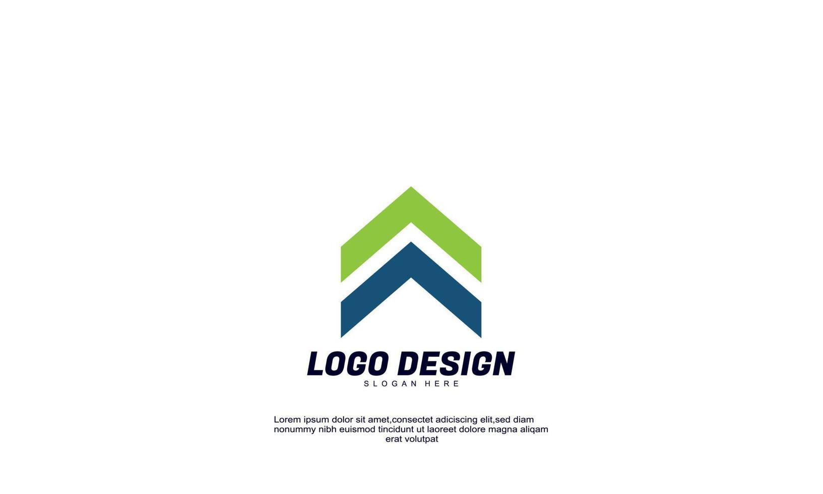 ide criativo abstrato para empresa de logotipo ou design plano colorido de construção e negócios vetor