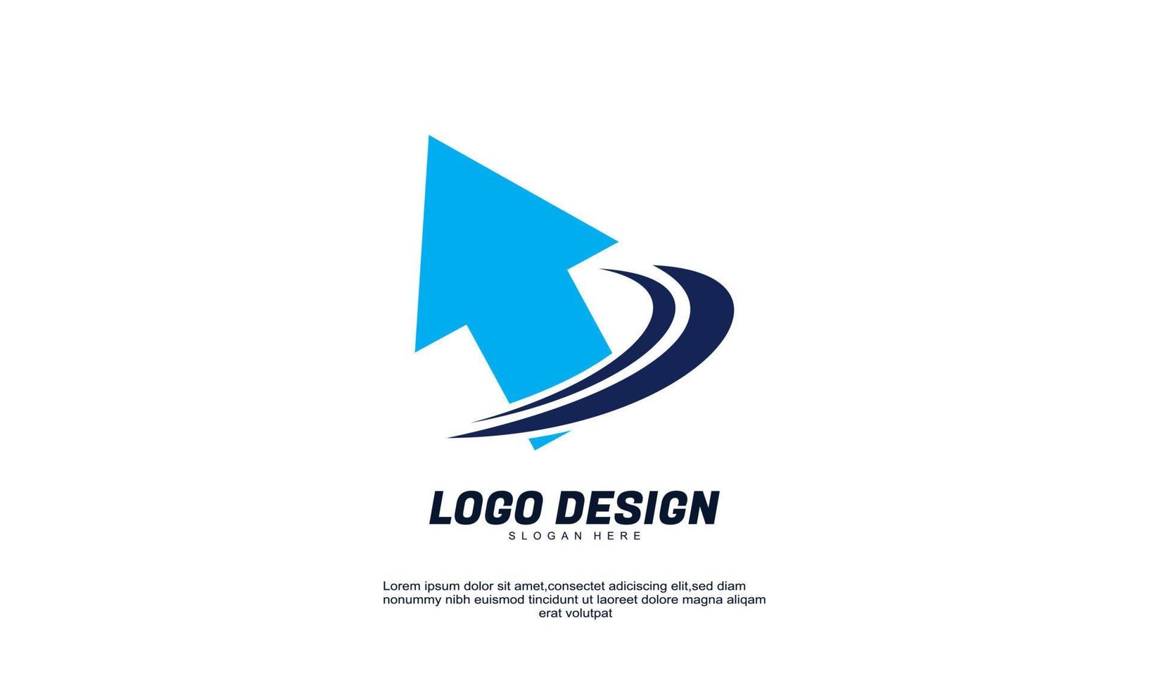 ilustração abstrata seta criativa logotipo da empresa conceito de negócios ícone design vetor