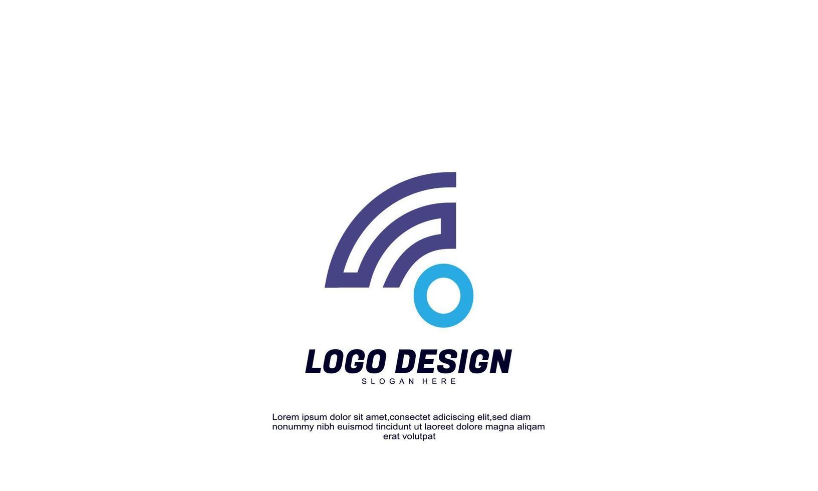 sinal criativo abstrato de vetor de estoque e logotipo de ideia de círculo para modelo de design de empresa ou negócios