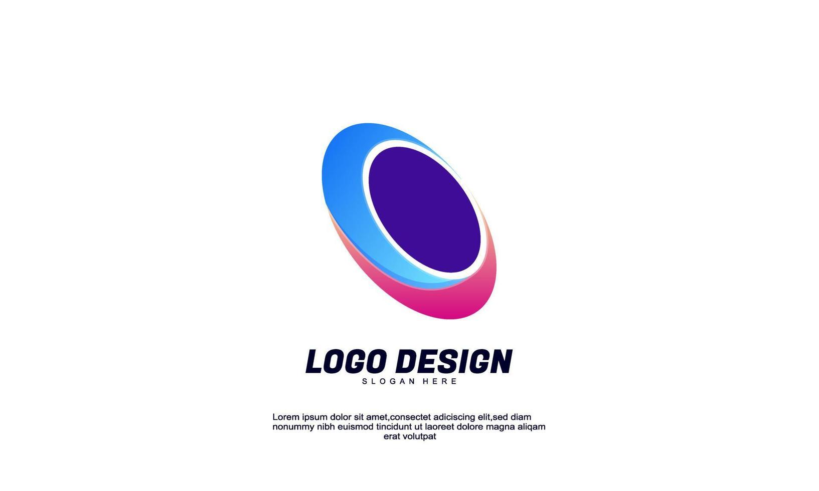 logotipo de círculo de ideia criativa abstrata de vetor de estoque para empresa ou modelo de design de cor gradiente de construção e negócios