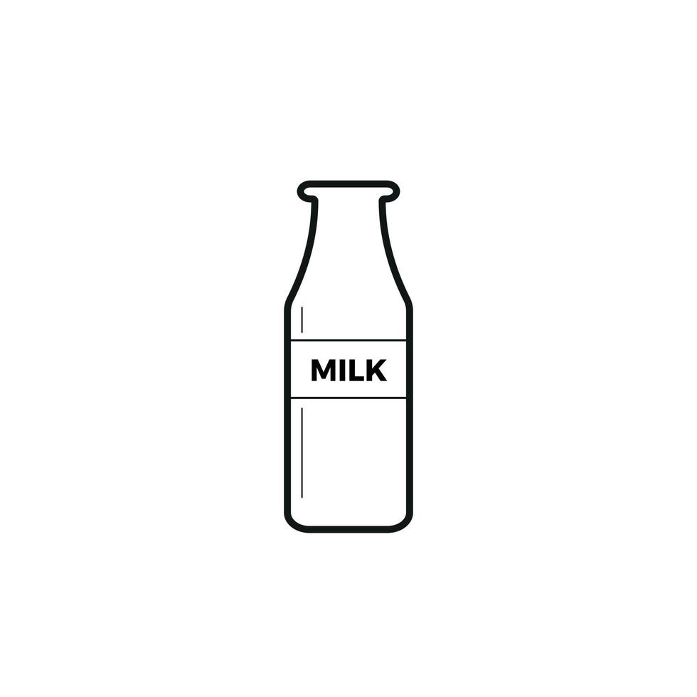 ícone linear de garrafa de leite. símbolo de contorno. contorno isolado de vetor