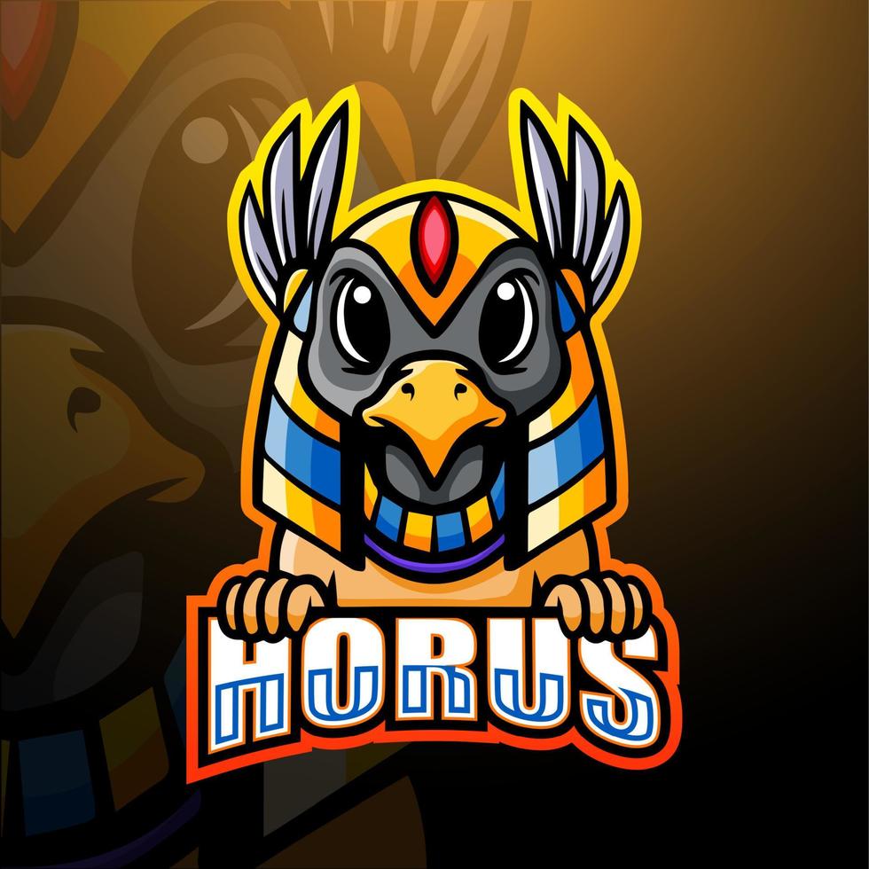 design de logotipo de esport de mascote horus vetor