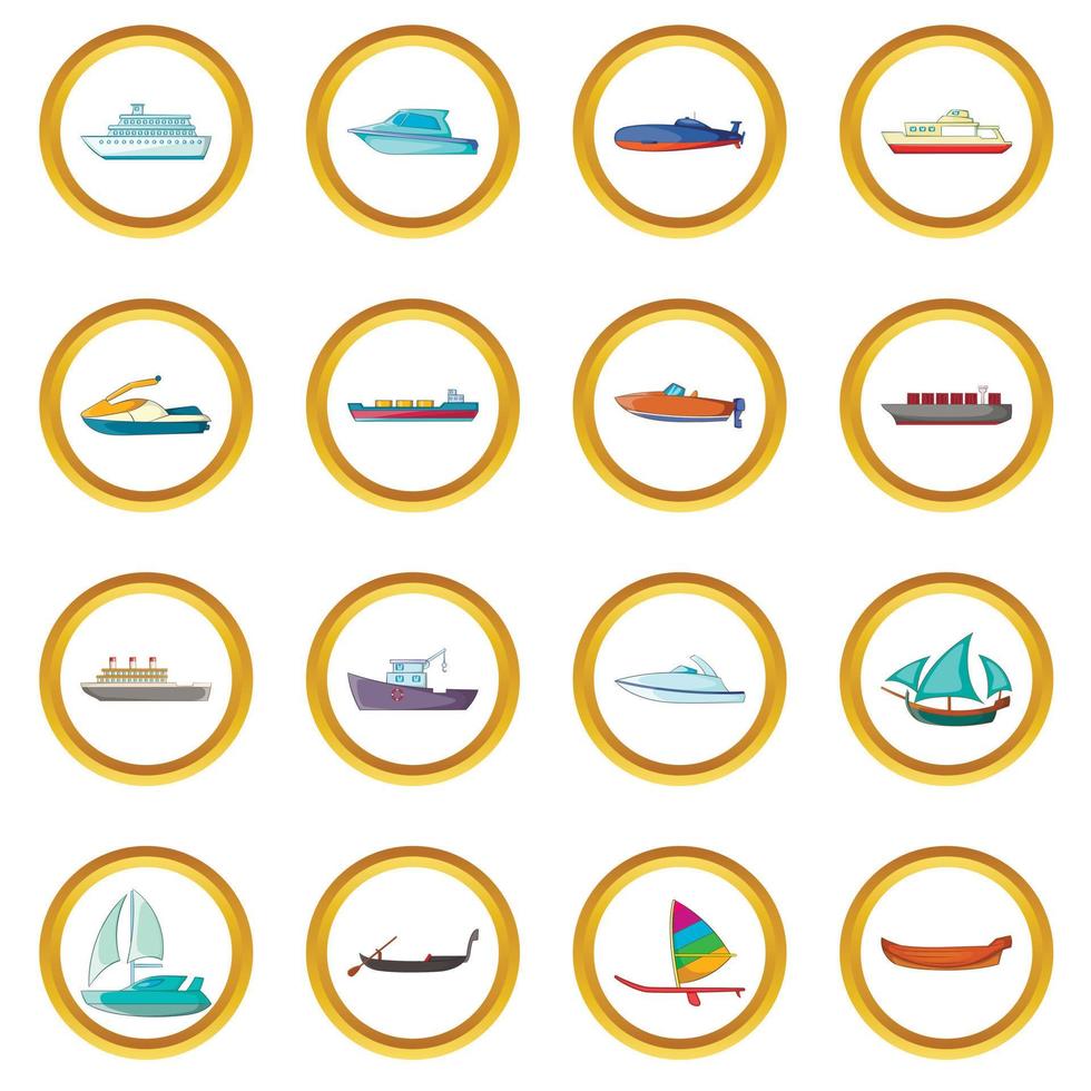conjunto de vetores de navio e barco, estilo cartoon