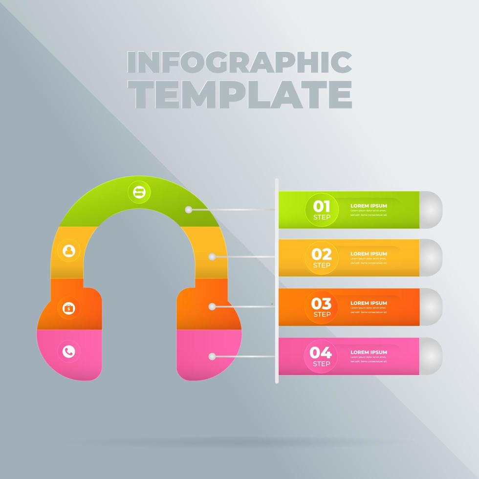 modelo de design de infográfico vetorial com opções ou etapas vetor