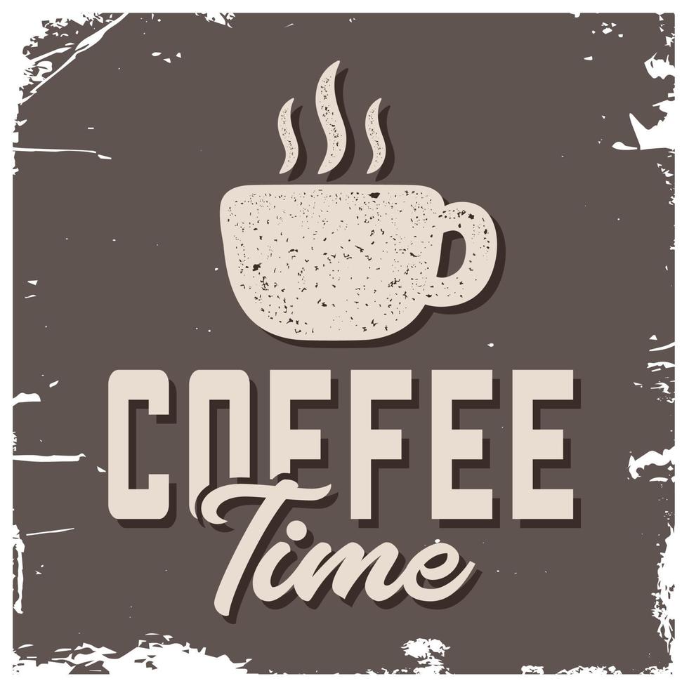 ilustração de tipografia de hora do café vetor