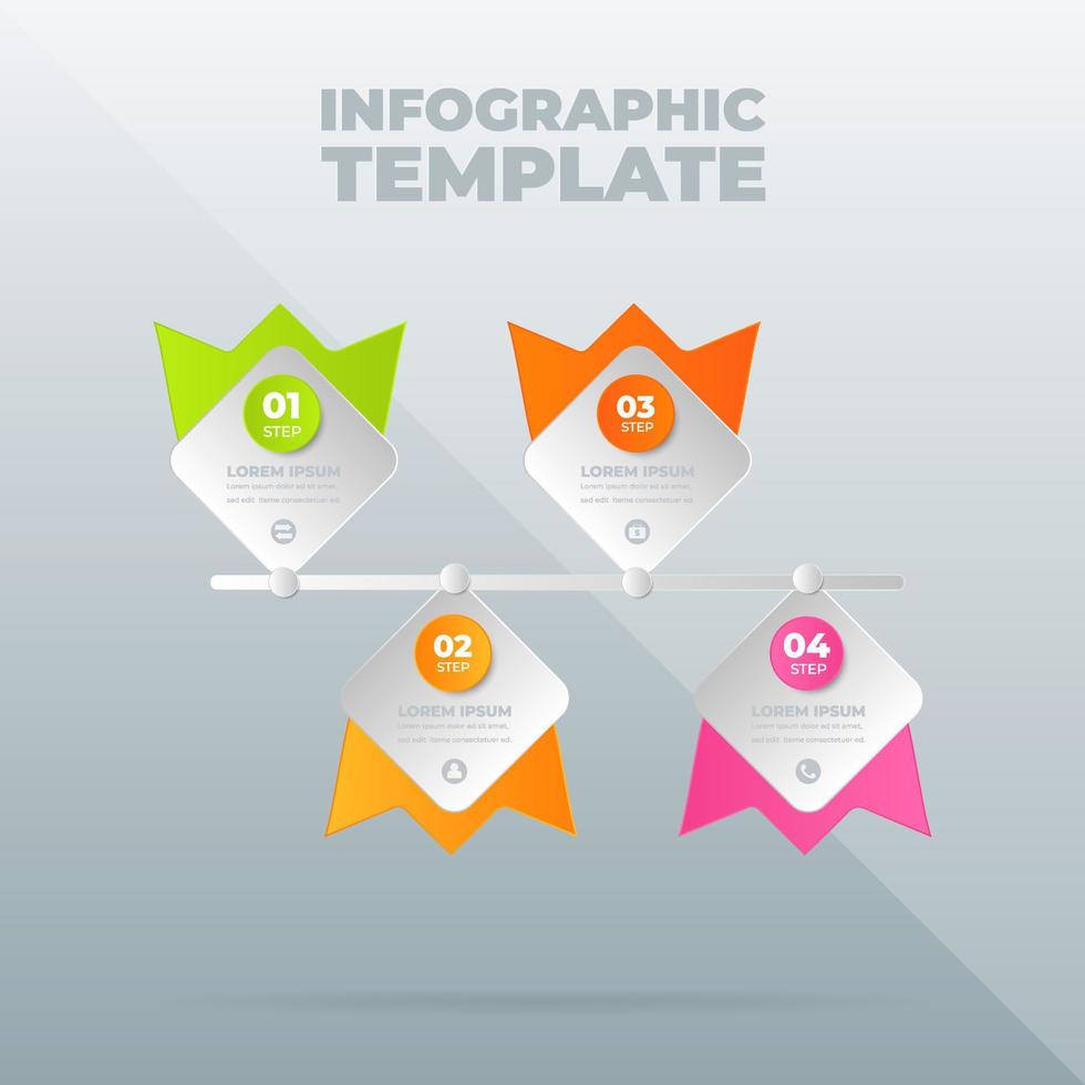 modelo de design de infográfico vetorial com opções ou etapas vetor