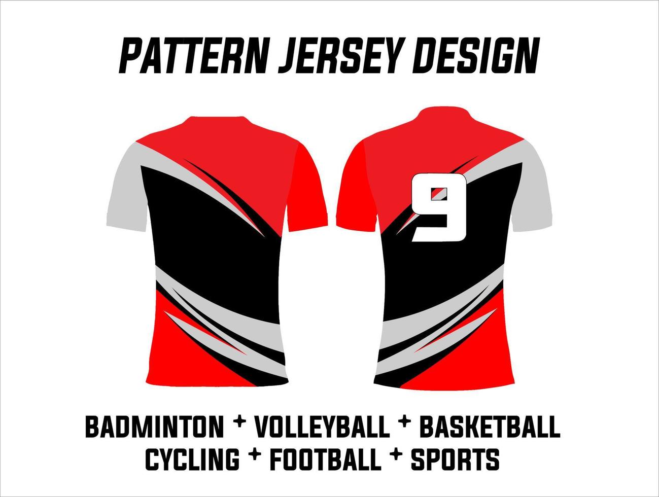 ilustração de design de impressão de camisa para equipes esportivas de futebol, vôlei, basquete, ciclismo, badminton e jogos vetor