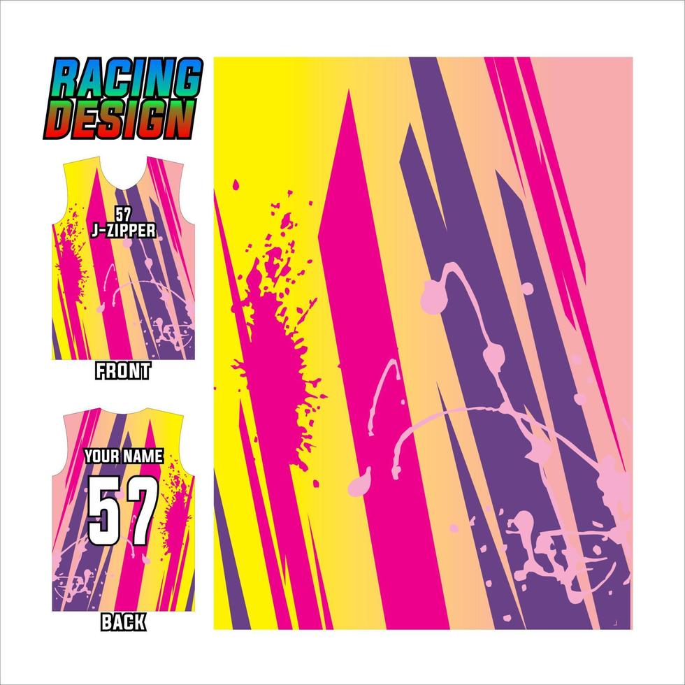 impressão de jersey e ilustração de design de padrão sublime para esporte de corrida vetor