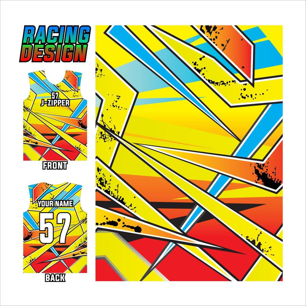 impressão de jersey e design sublime para esportes de corrida. ilustração de design abstrato colorido para equipe de esportes vetor