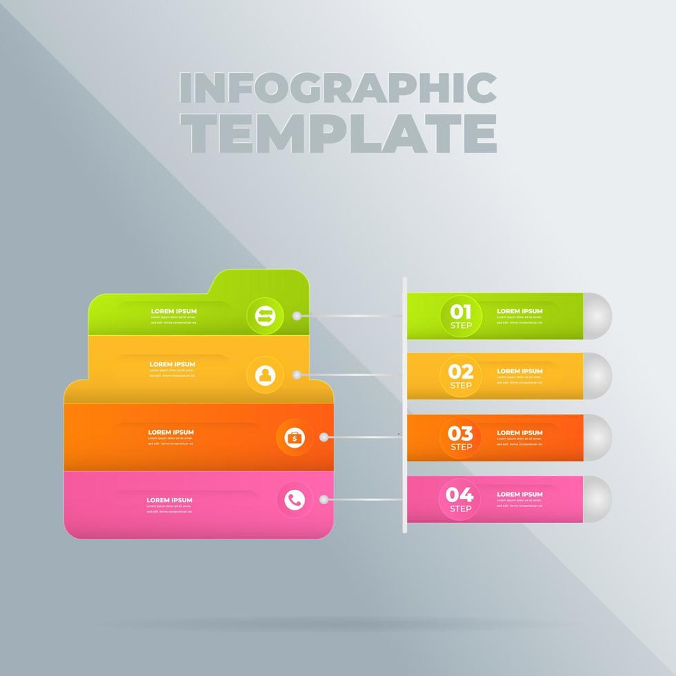 modelo de design de infográfico vetorial com opções ou etapas vetor