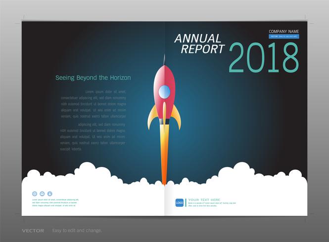 Cobrir o relatório anual de design, liderança e conceito de inicialização. vetor