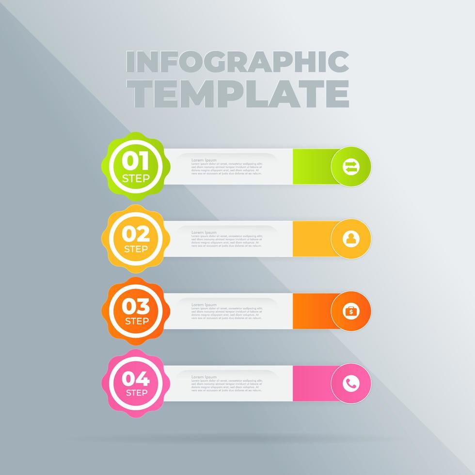 modelo de design de infográfico vetorial com opções ou etapas vetor