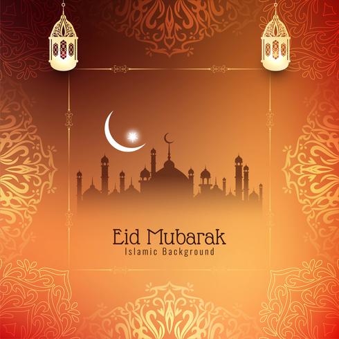 Fundo bonito abstrato do festival de Eid Mubarak vetor