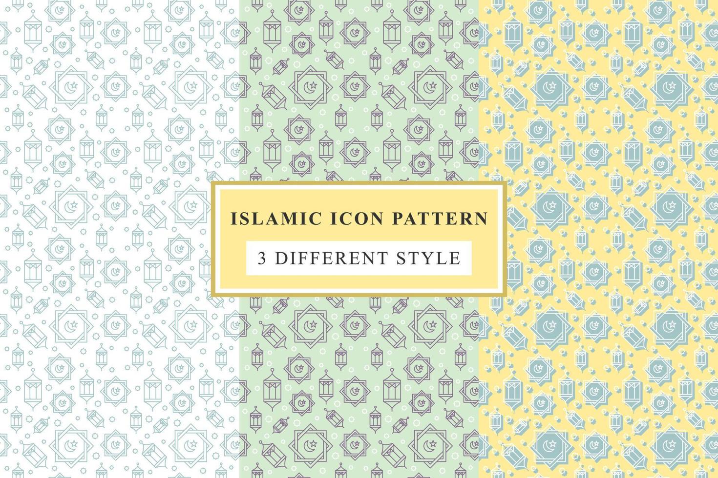 ícones de linha fina de padrão islâmico no design do ramadã de fundo branco vetor
