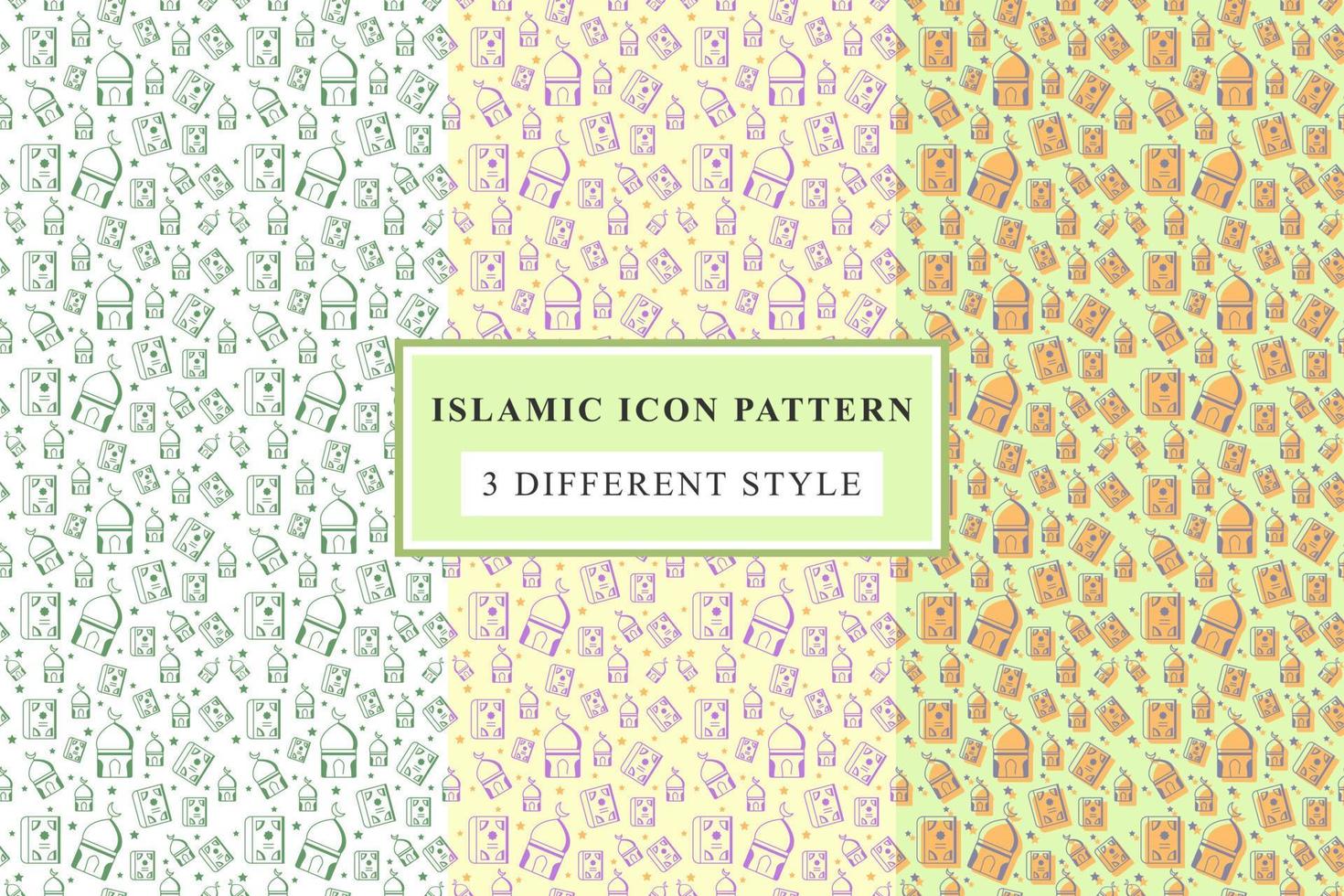 ícones de linha fina de padrão islâmico no design do ramadã de fundo branco vetor
