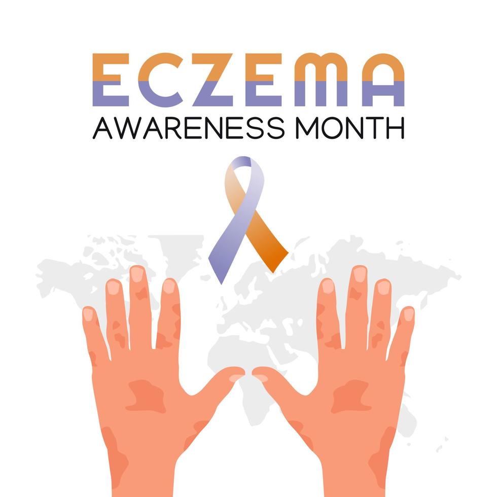 ilustração vetorial do mês de conscientização do eczema vetor