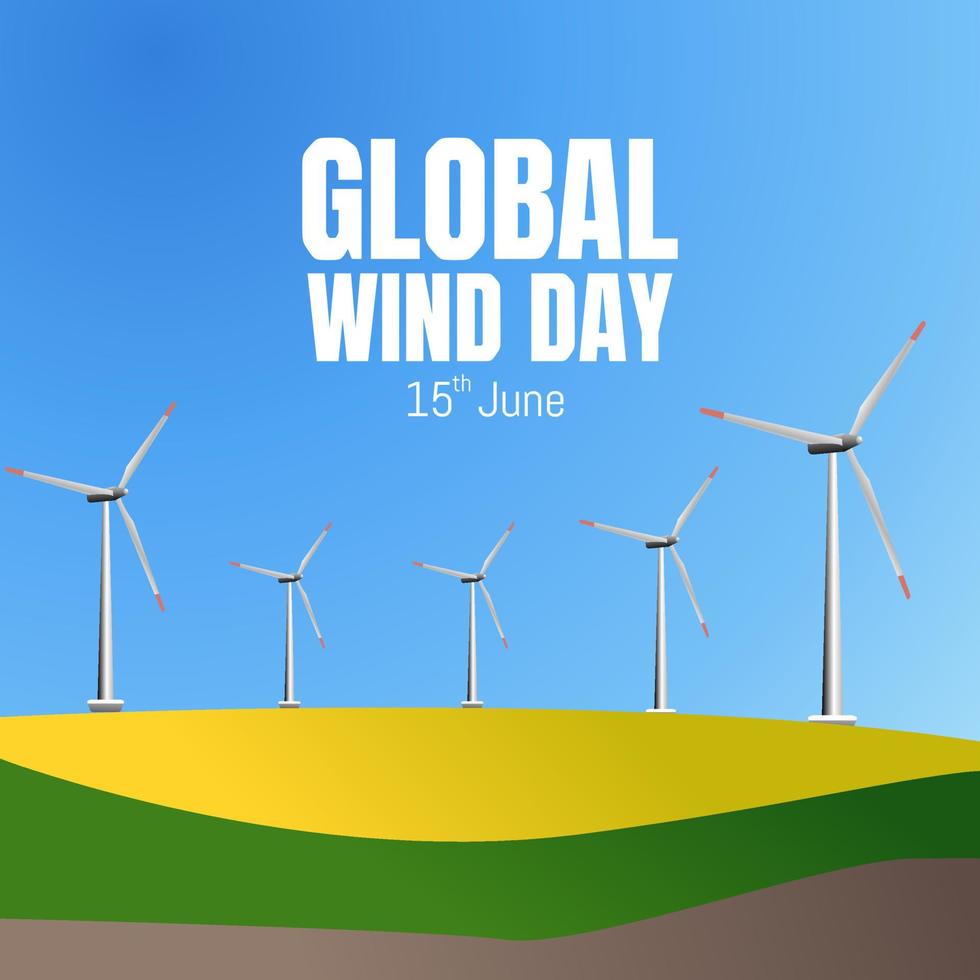 illustraton global do vetor do dia do vento.