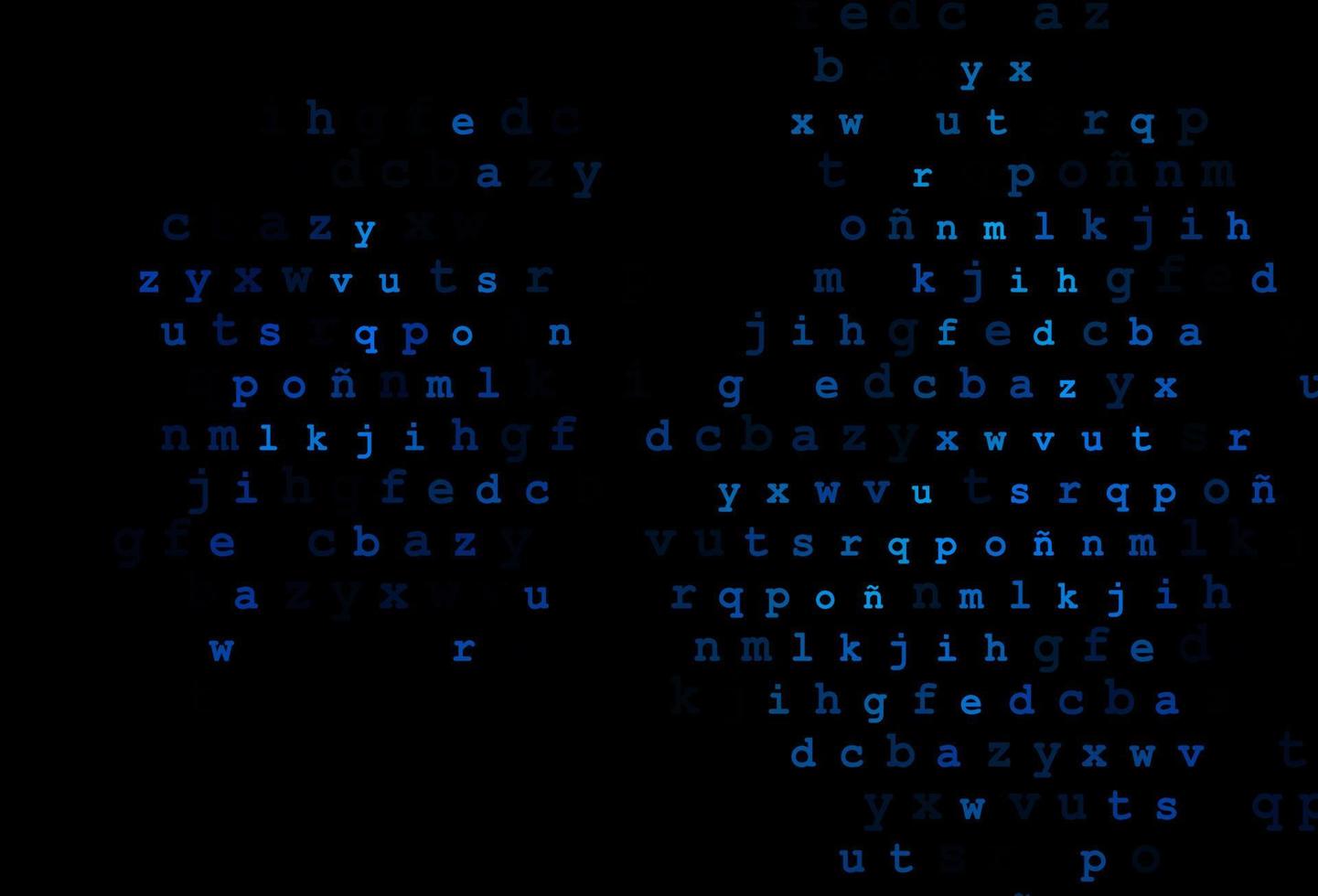 textura vector azul escuro com caracteres abc.