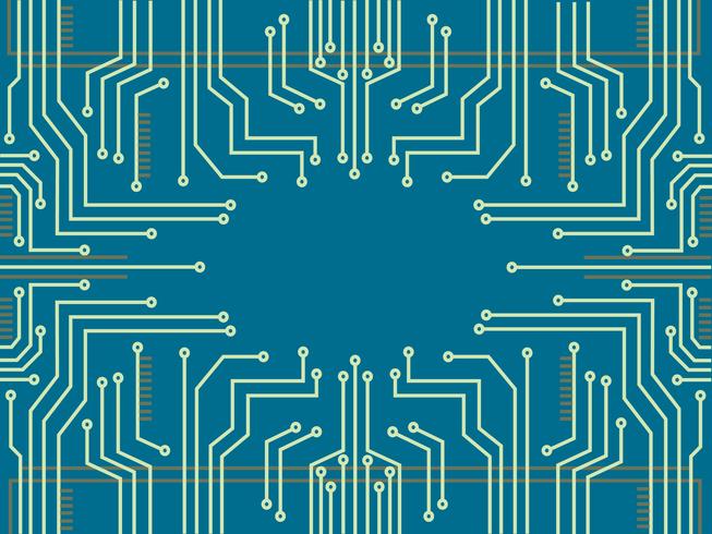 símbolo de tecnologia de linha de microchip abstrato vetor