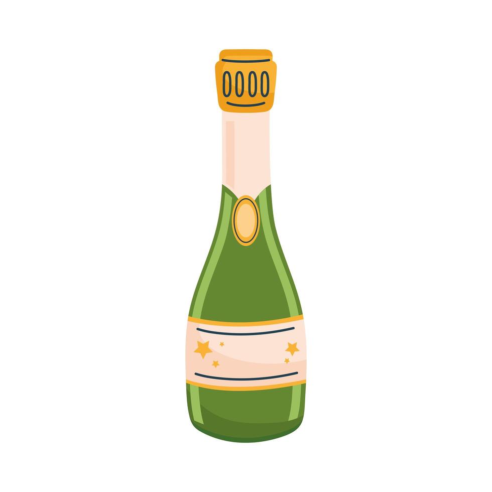 garrafa de champanhe verde vetor