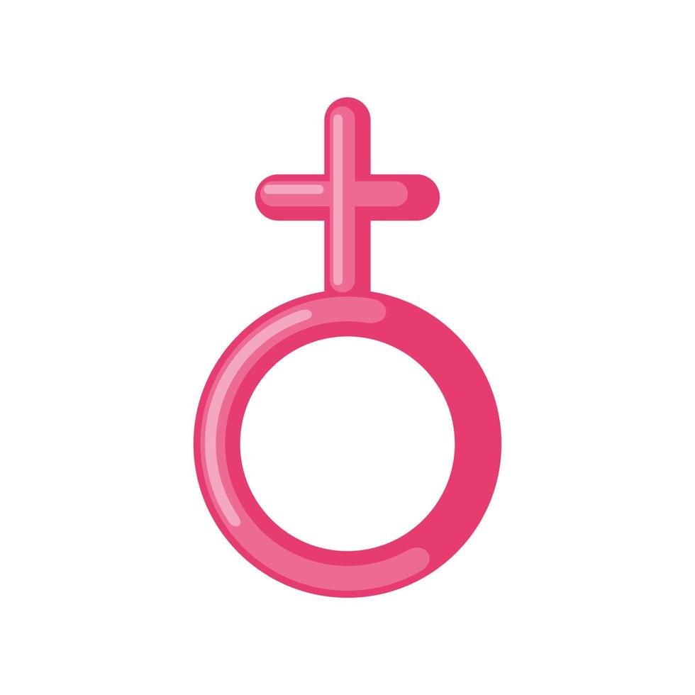ícone de sinal feminino em estilo simples, isolado no fundo branco. símbolo de mulheres. ilustração vetorial vetor