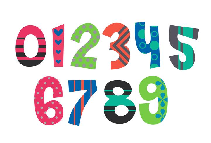 Números do alfabeto do designer vetor
