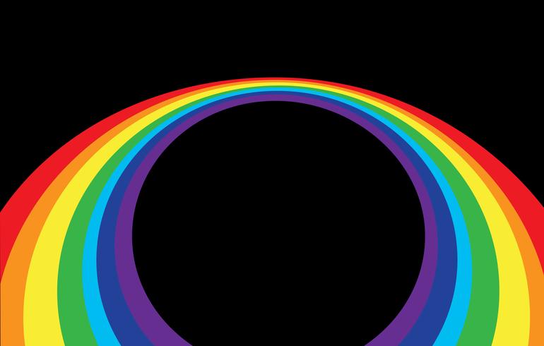 onda abstrata do arco-íris em um fundo preto vetor
