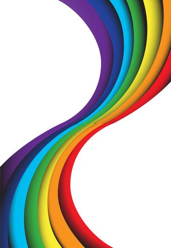 onda abstrata do arco-íris em um fundo branco vetor