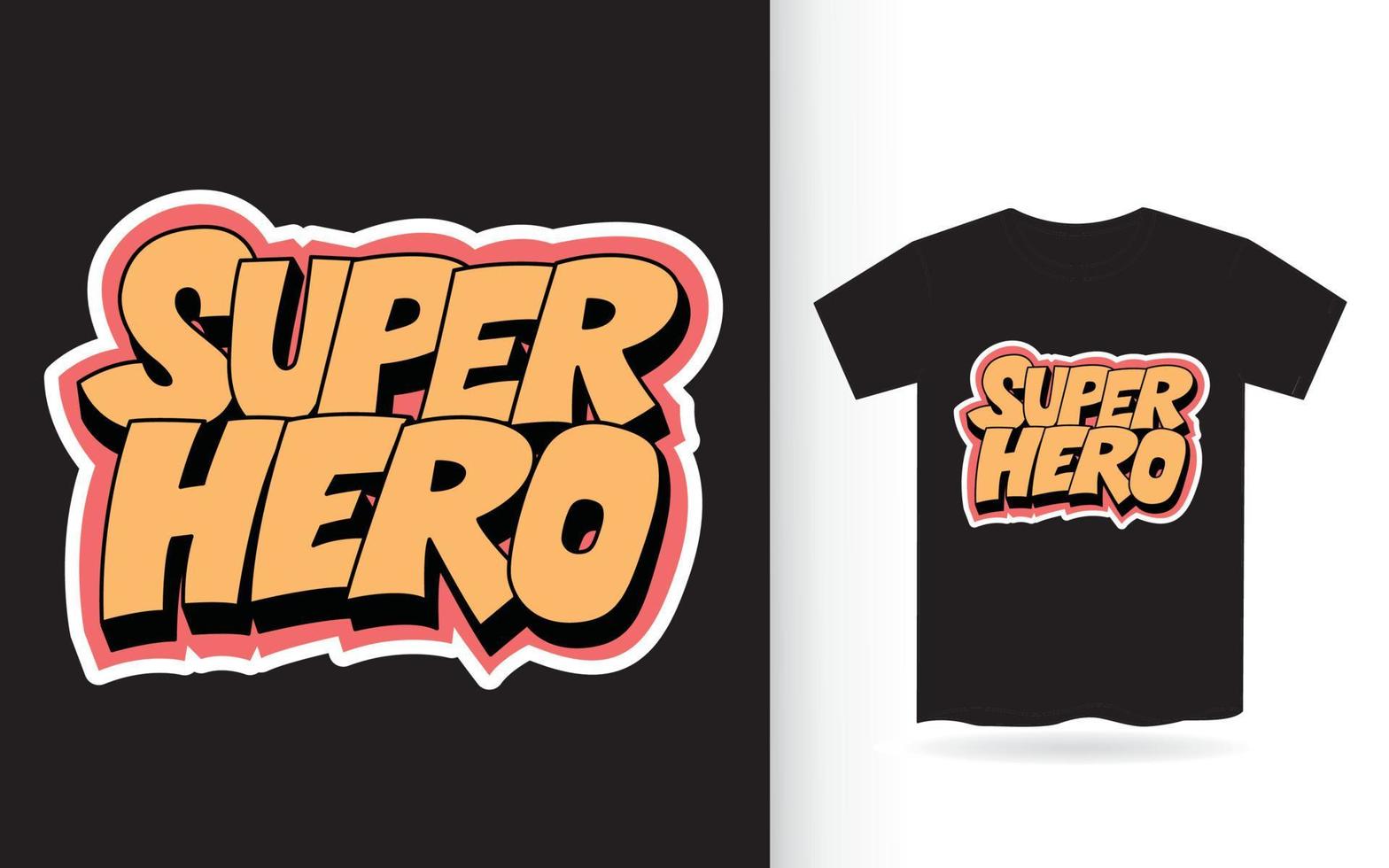 letras de mão de super-herói para camiseta vetor