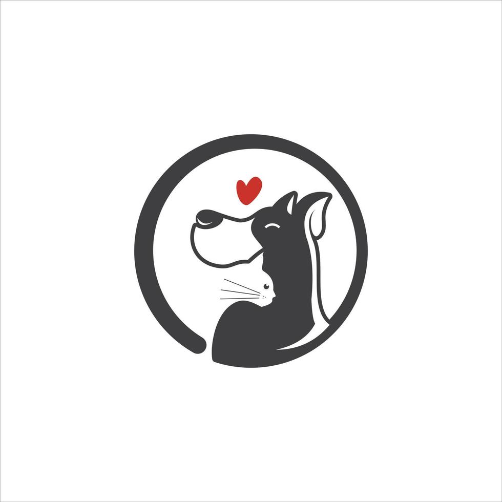 logotipo animal ilustração de mascote de cuidados com animais de estimação vetor