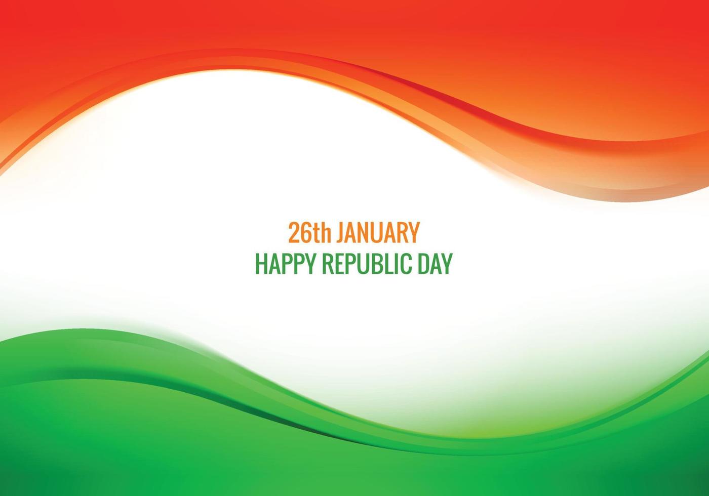 belo design de cartão de tema de onda de bandeira indiana tricolor vetor