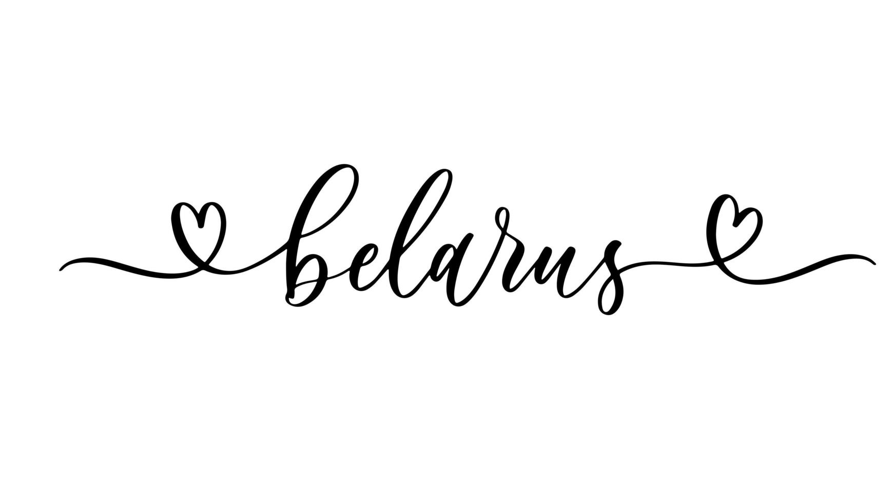 Bielorrússia - inscrição de letras de mão em linha. vetor
