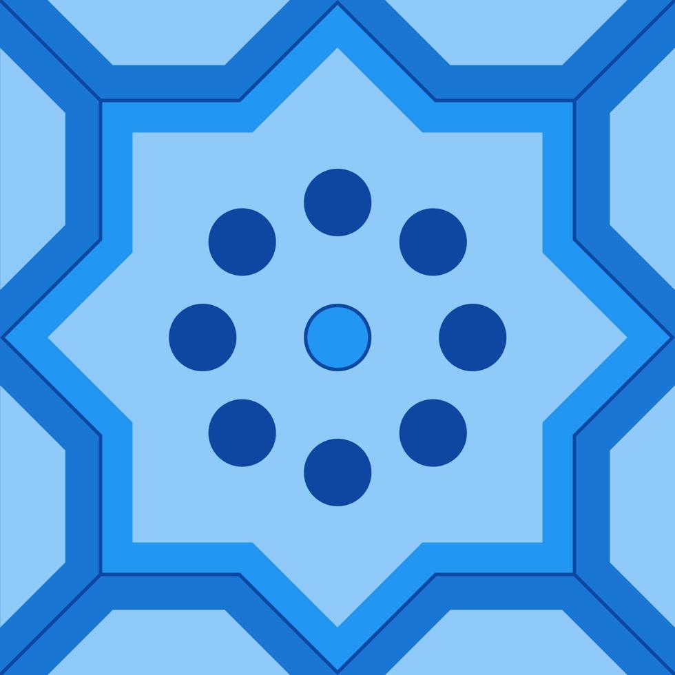 design com ornamento árabe ou persa, padrão perfeito em tons de azul, ilustração vetorial tradicional para cartões de saudação do ramadã, banners e cartazes. vetor