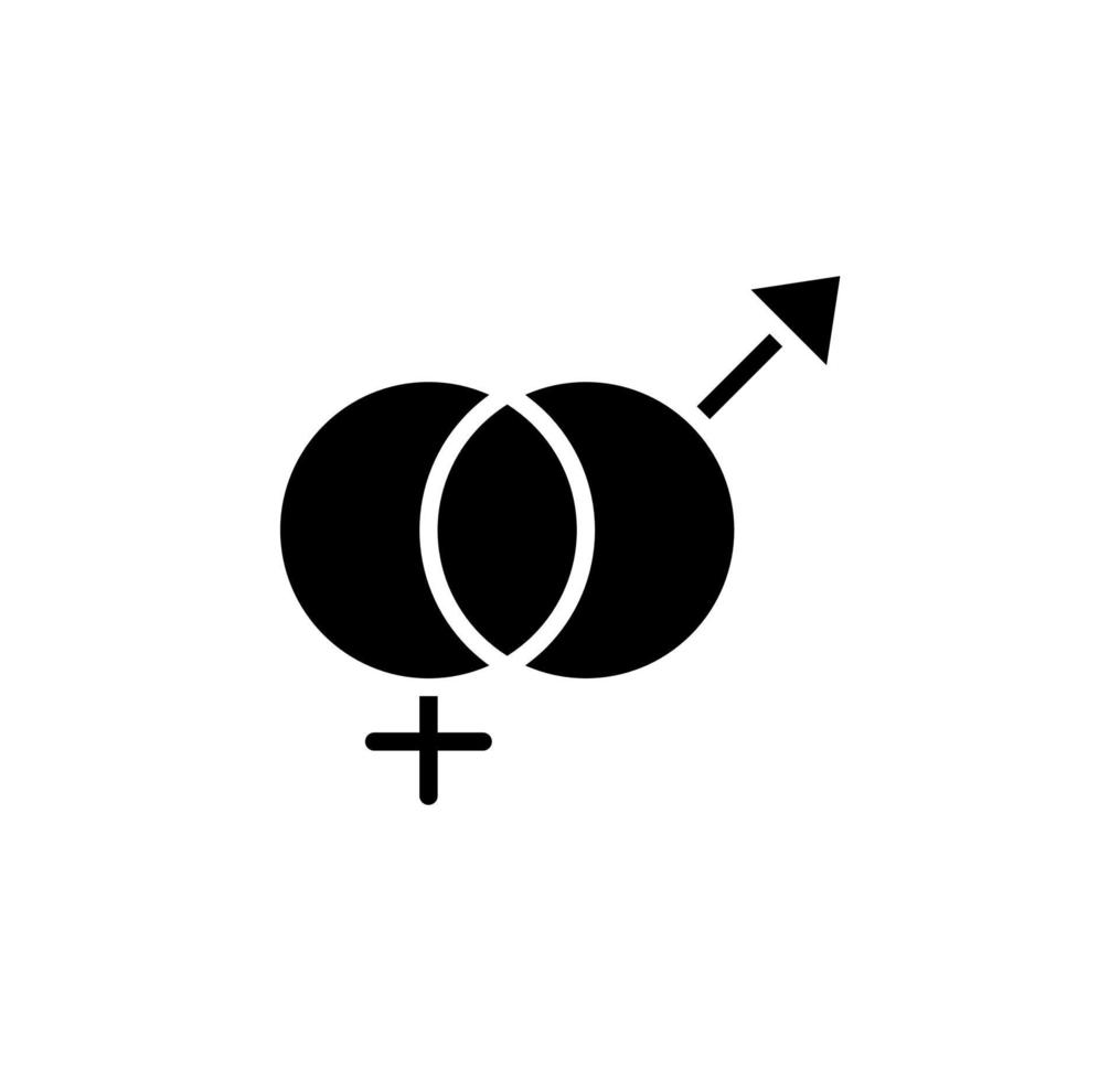 gênero, sinal, masculino, feminino, ícone sólido reto, vetor, ilustração, modelo de logotipo. adequado para muitos propósitos. vetor