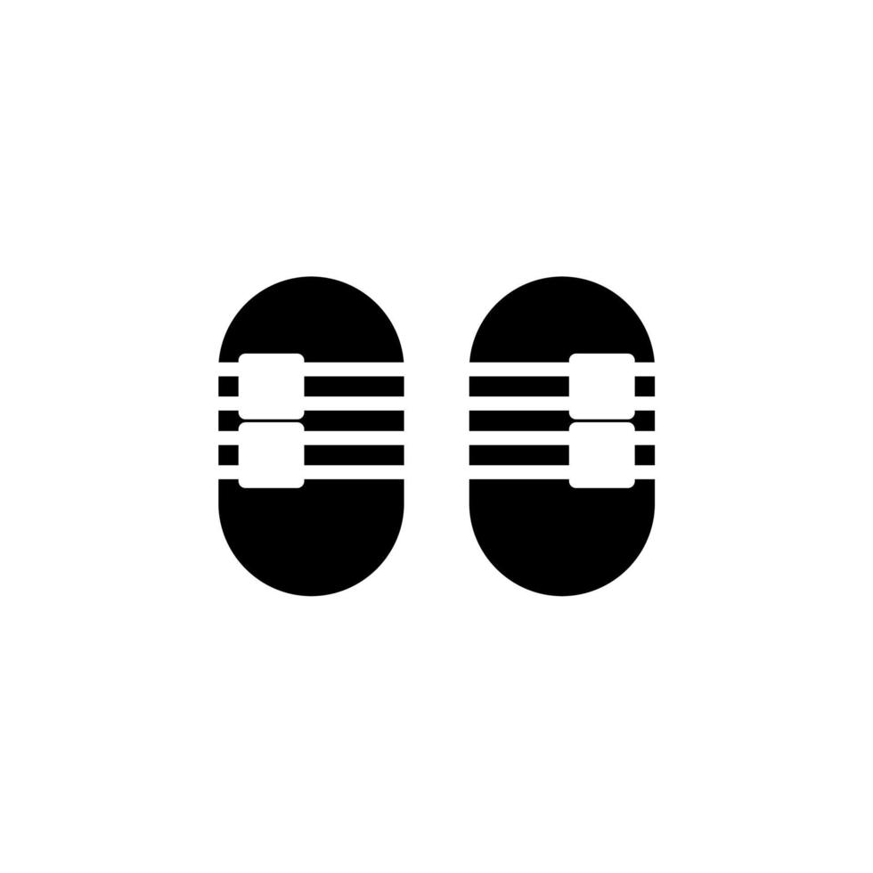 sandália, calçado, chinelo, ícone sólido de flip-flop, vetor, ilustração, modelo de logotipo. adequado para muitos propósitos. vetor