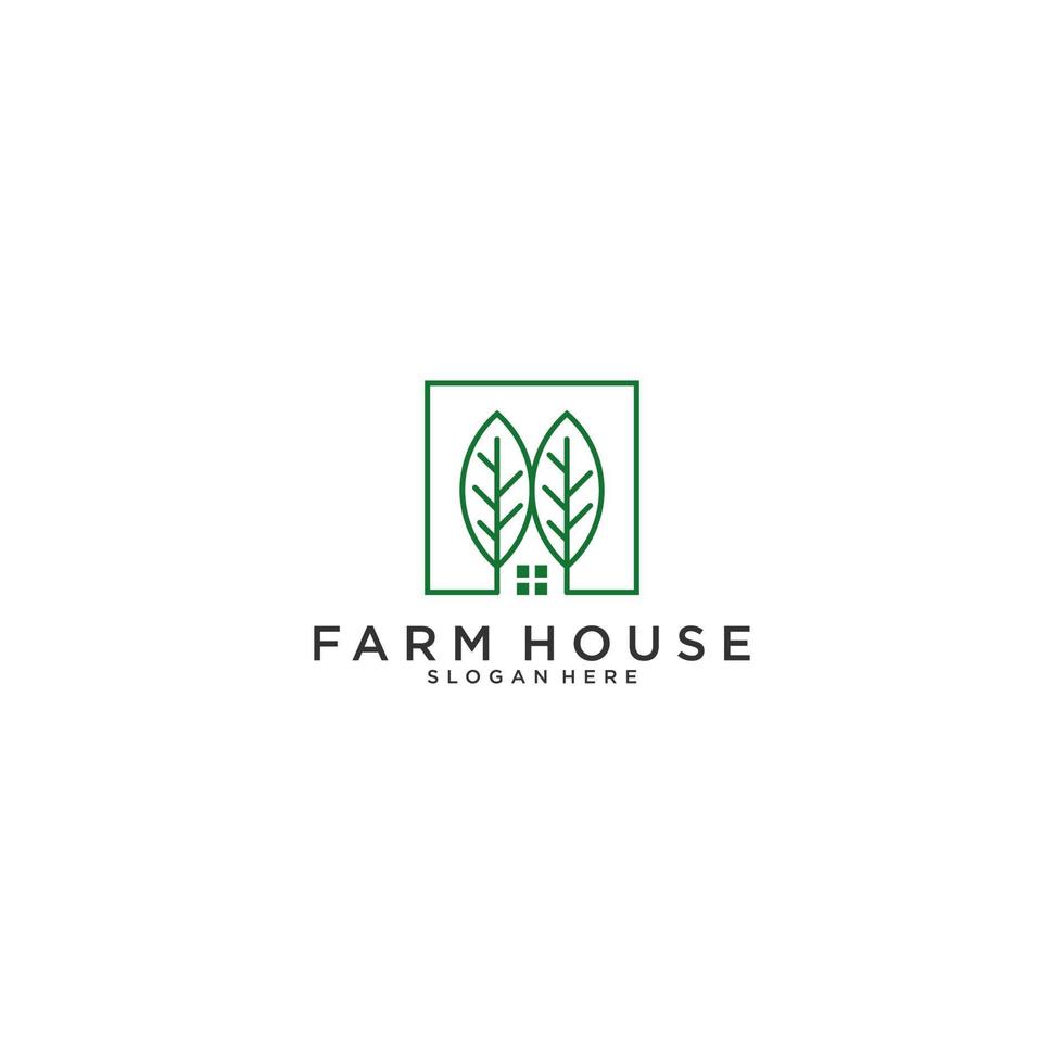 modelo de logotipo de casa de fazenda em fundo branco vetor
