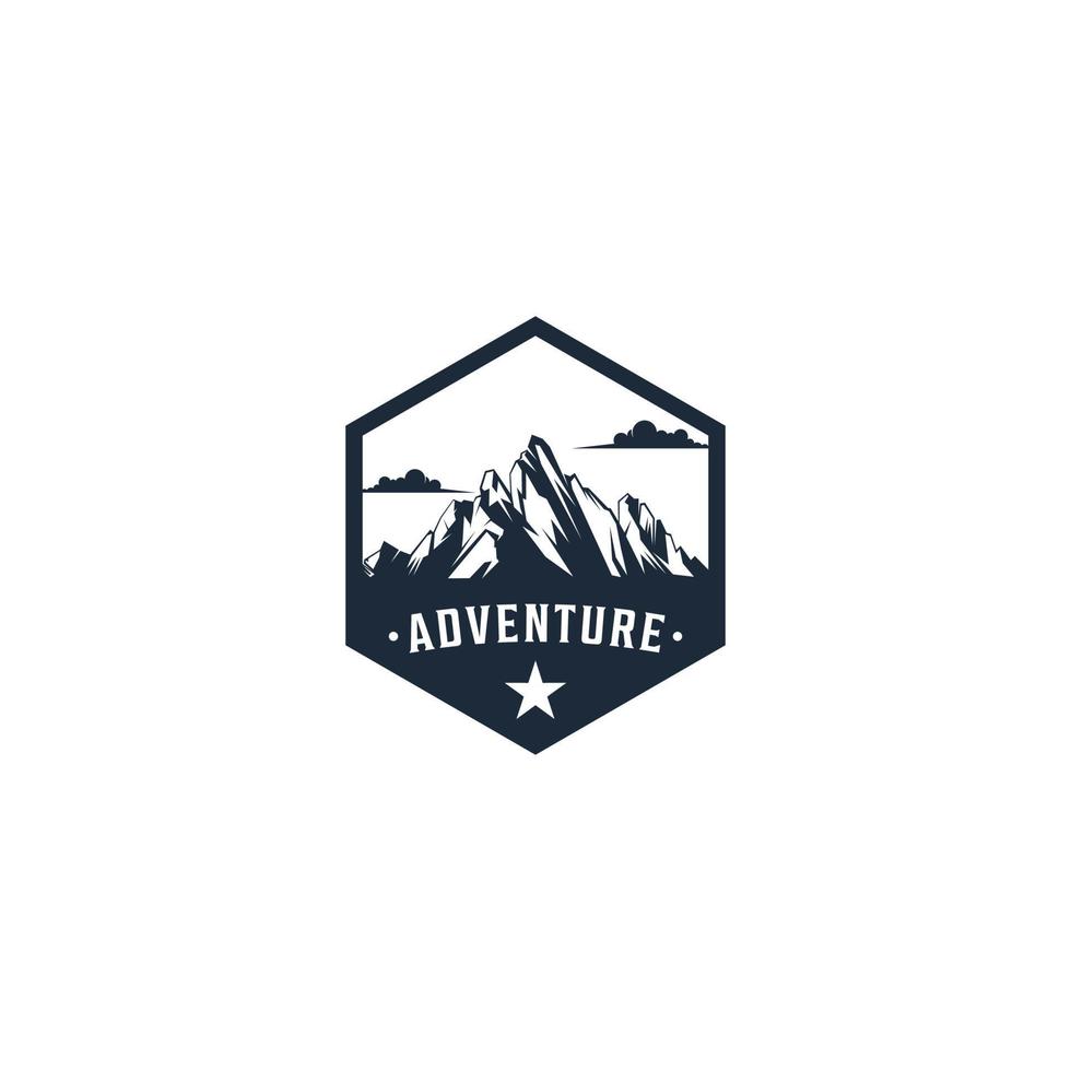 modelo de logotipo de aventura em fundo branco vetor